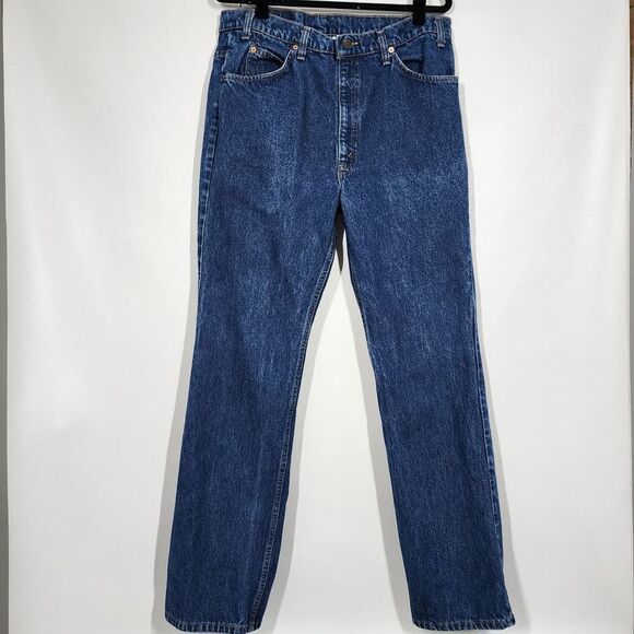 Vintage Levi’s 517 Orange Tab Bootcut Jeans Blue Denim Made In USA Mens sz 38x34 - Picture 1 of 5